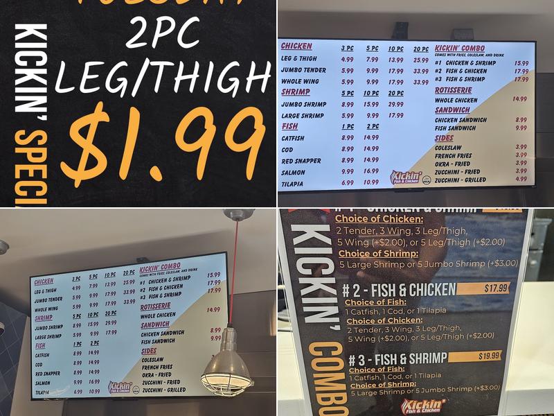 Kickin' Fish and Chicken Menu