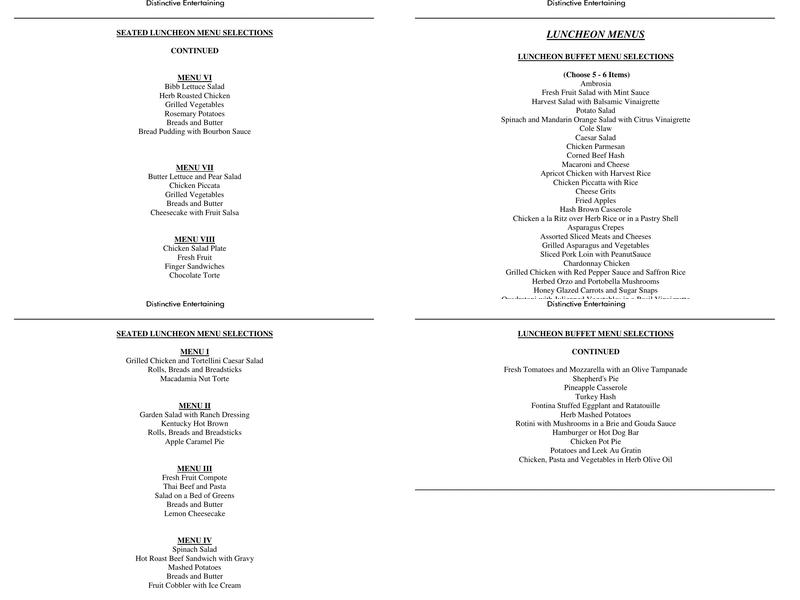 Silver Spoon Menu