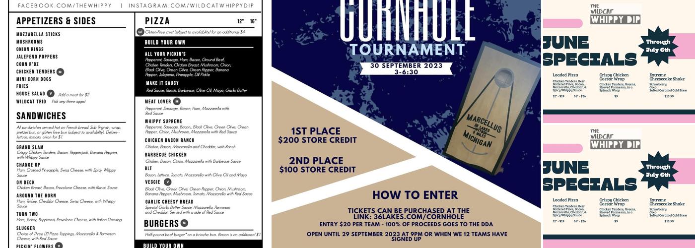 Wildcat Whippy Dip Menu