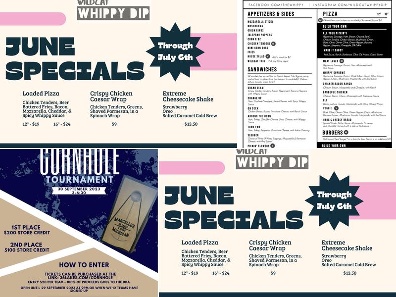Wildcat Whippy Dip Menu