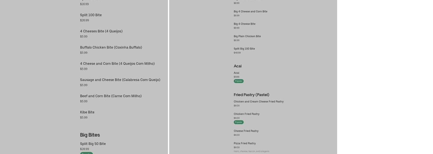 Mini bites factory Marlborough Menu