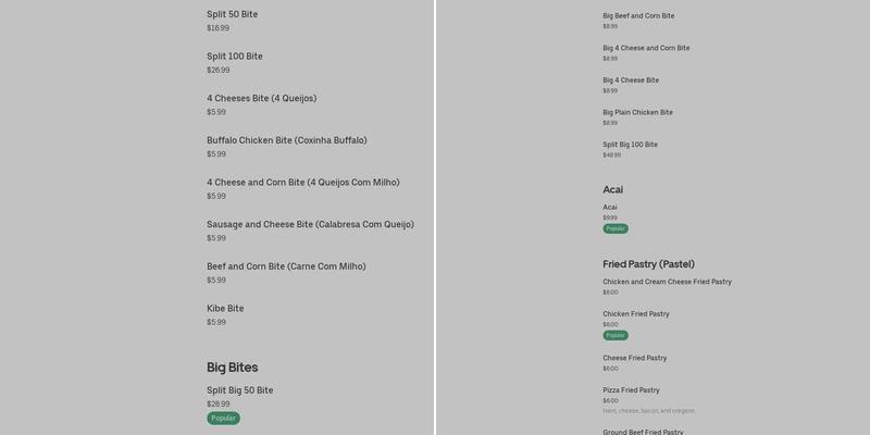 Mini bites factory Marlborough Menu