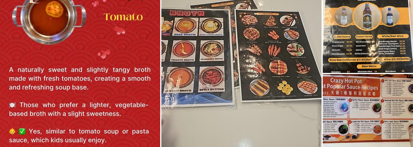 Crazy Hotpot Menu