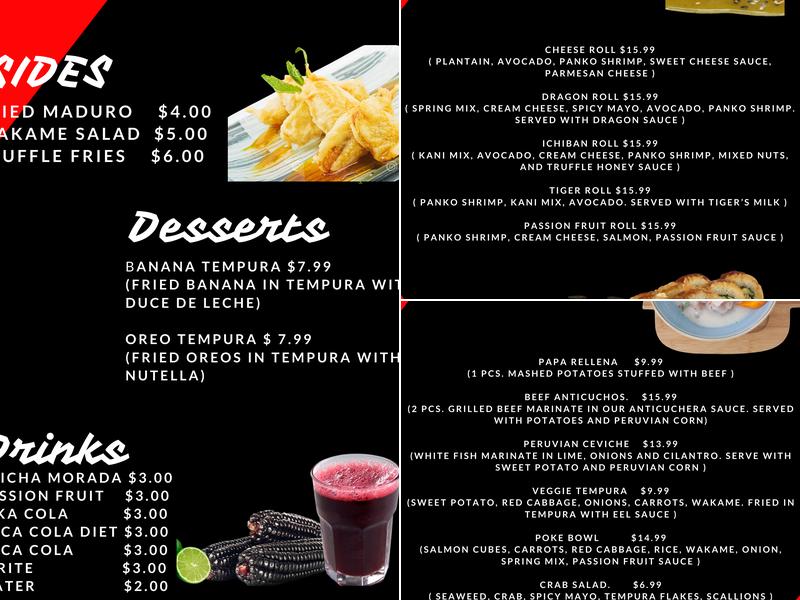 SUKI LLAMA Menu