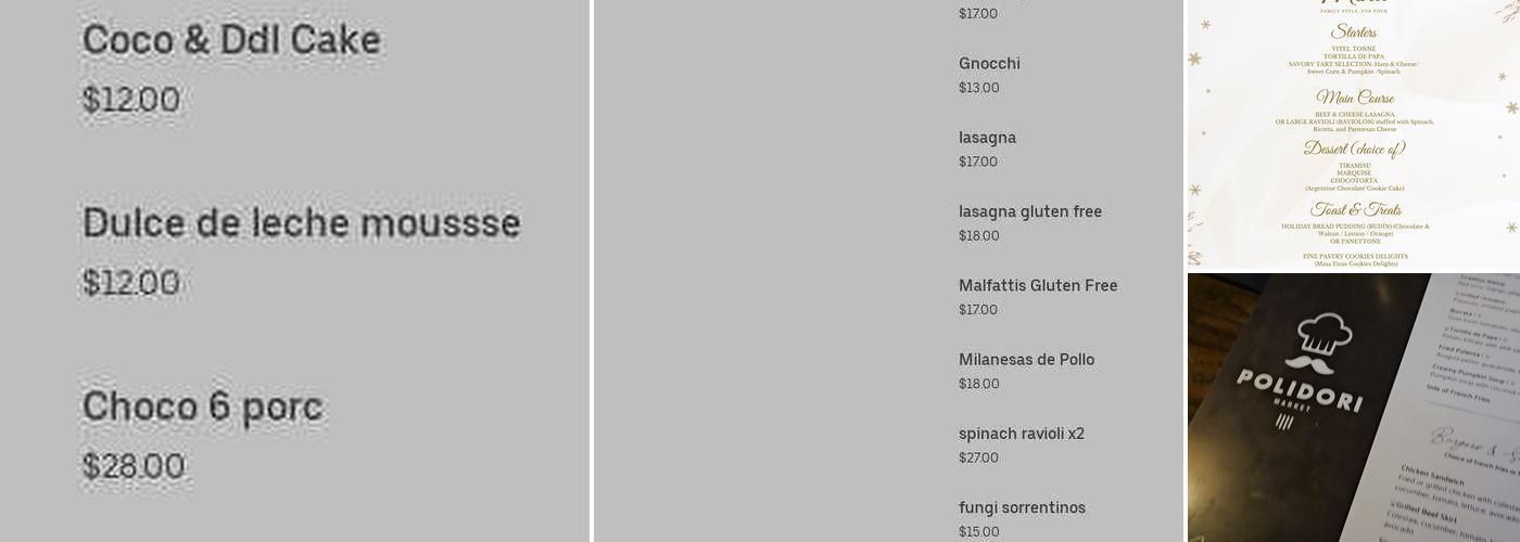 Polidori Market Menu