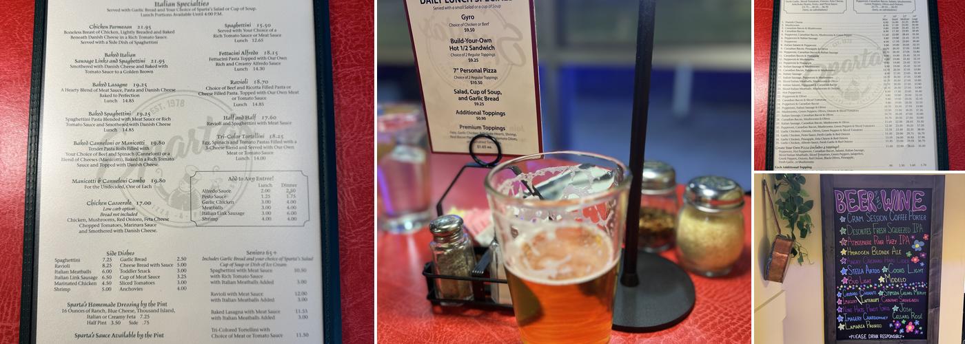 Sparta's Pizza & Pasta House - Mill Creek Menu