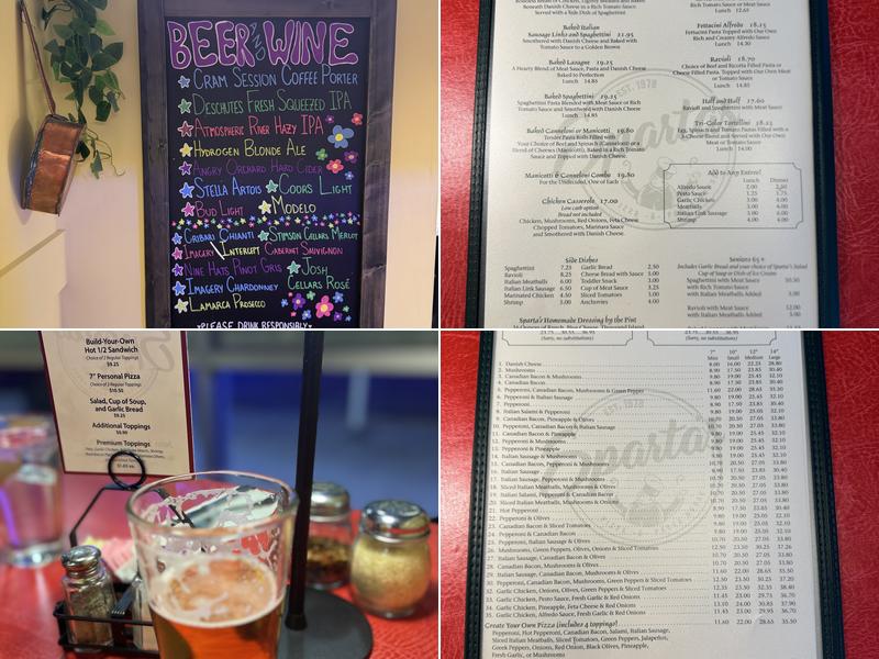 Sparta's Pizza & Pasta House - Mill Creek Menu