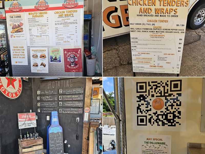 Gulf Coast Garage Patio Bar Menu