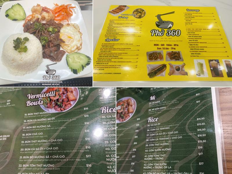 Pho 360 Menu