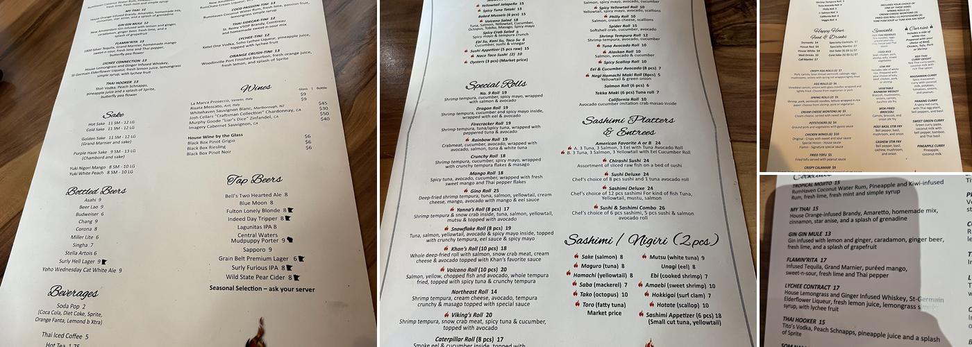 Flamin' Thai & Sushi Northeast Menu