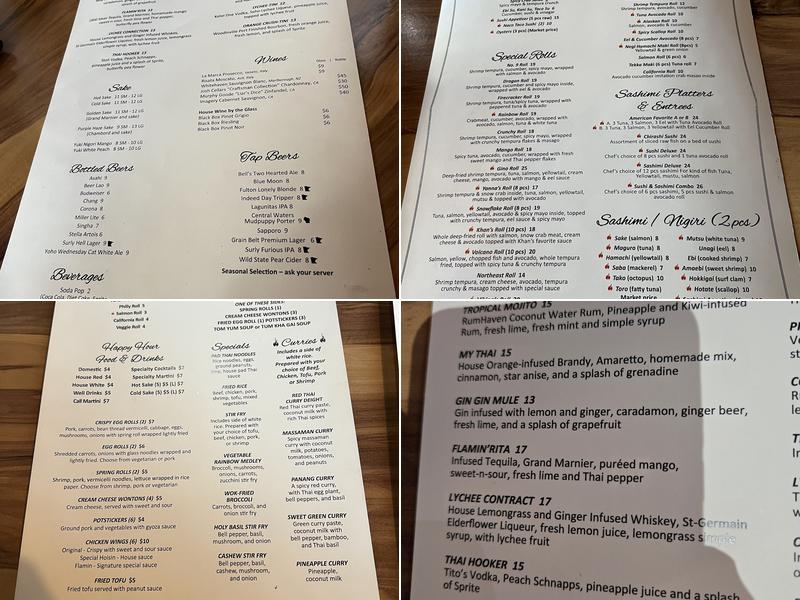 Flamin' Thai & Sushi Northeast Menu