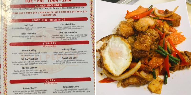 Thai Pepper Menu