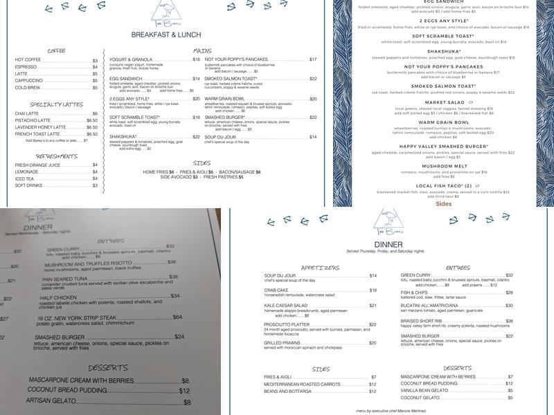 Bird on the Roof Menu