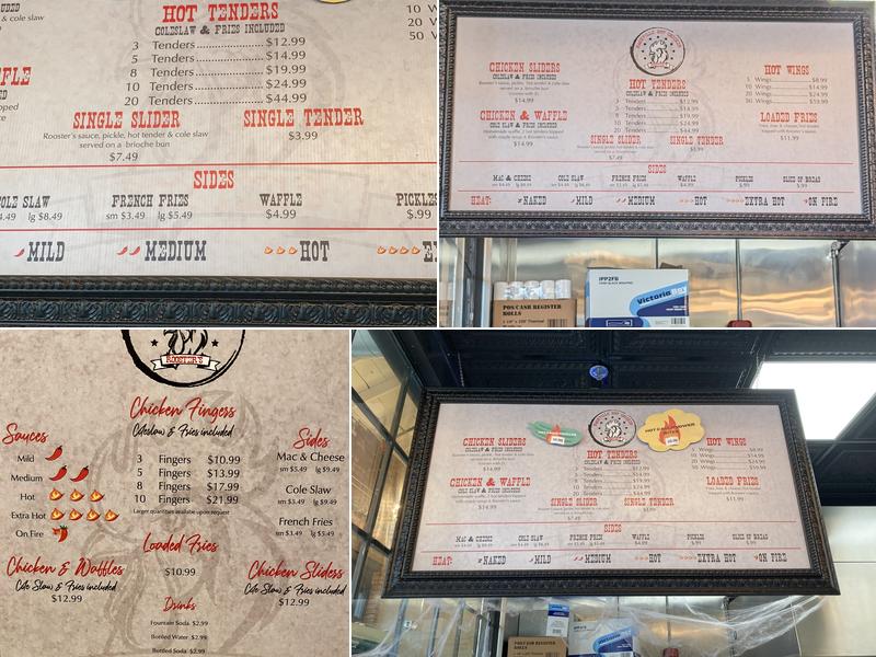 Rooster's Nashville Hot Chicken Menu