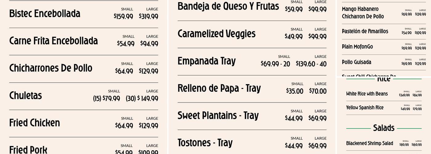 MofonGo Restaurant Menu