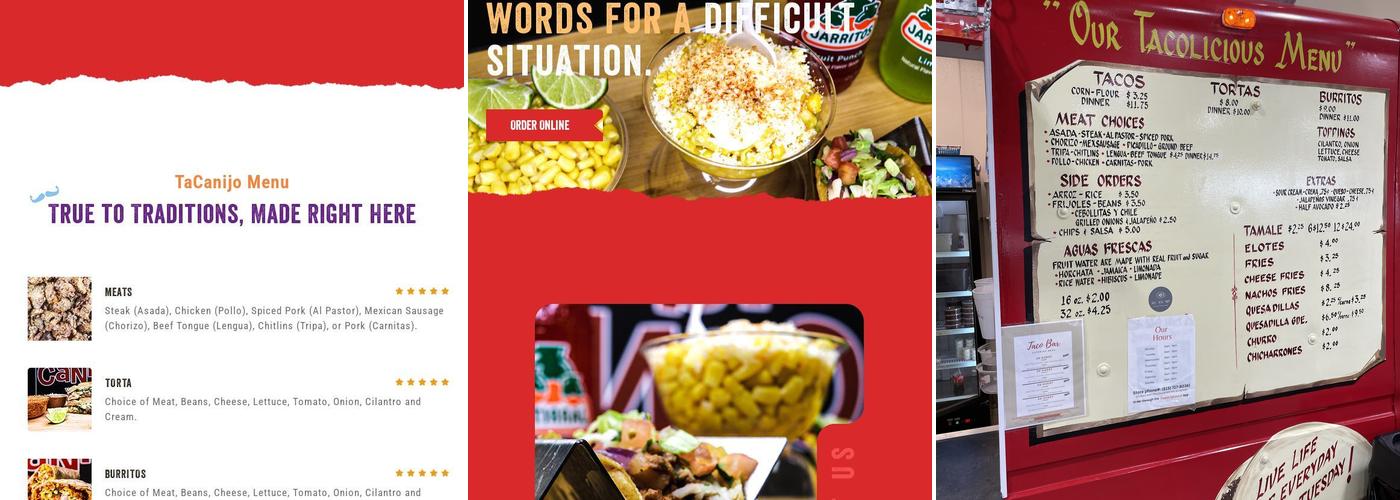 Ta Canijo (Laraway Rd.) Menu