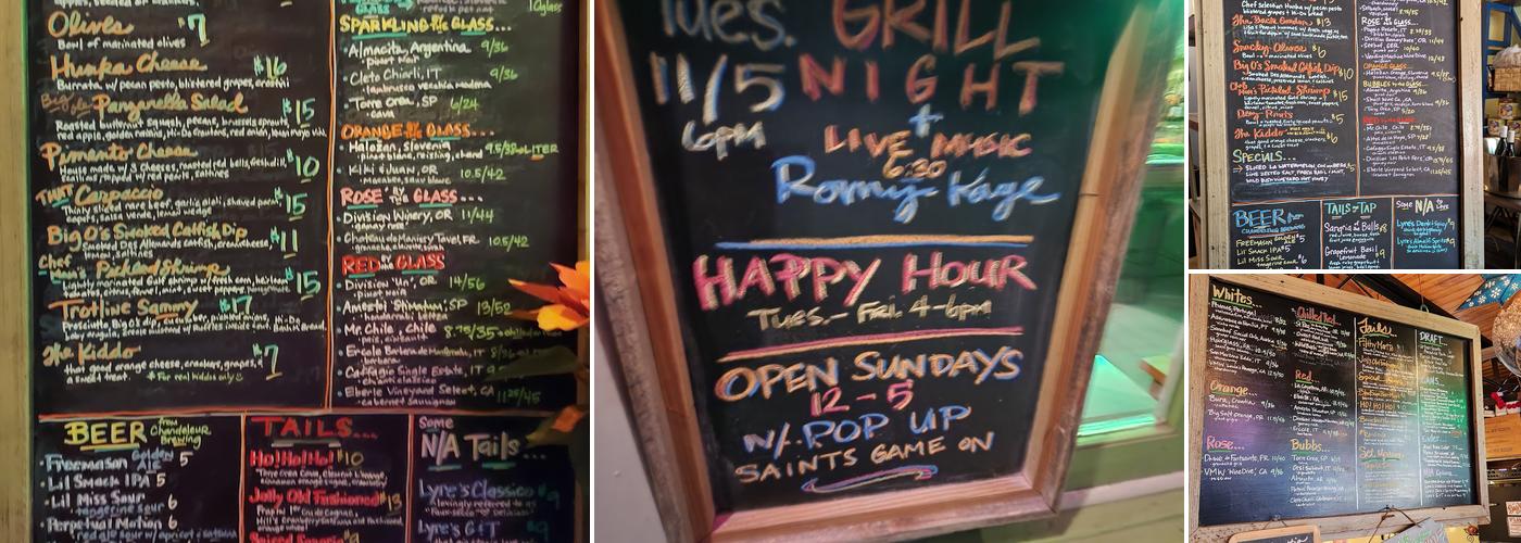 The Little House Menu