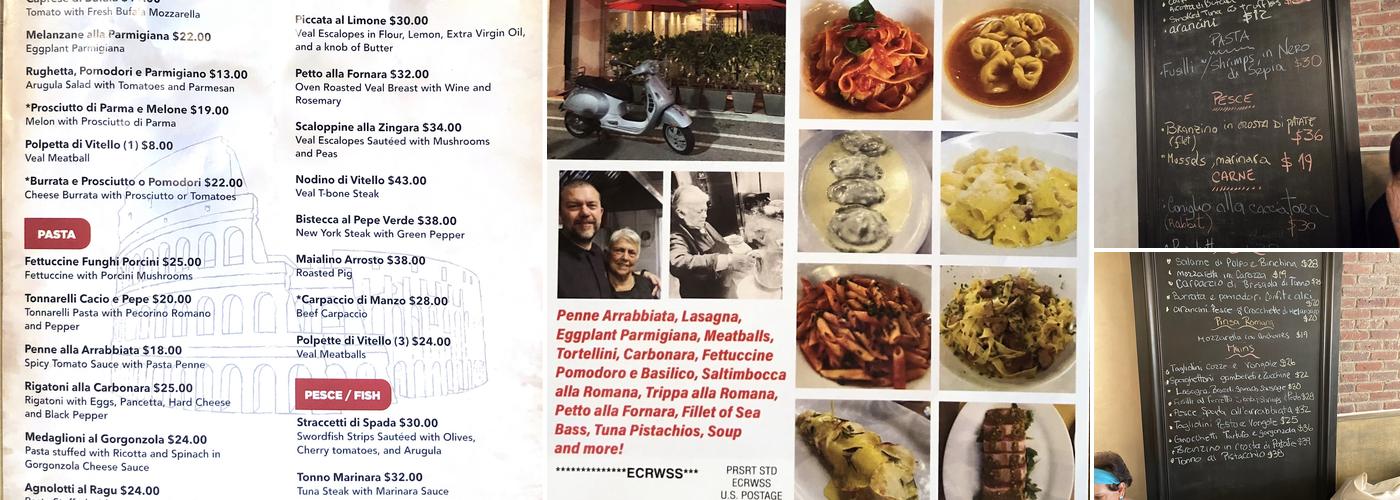 Emma & Lorenzo Trattoria Menu