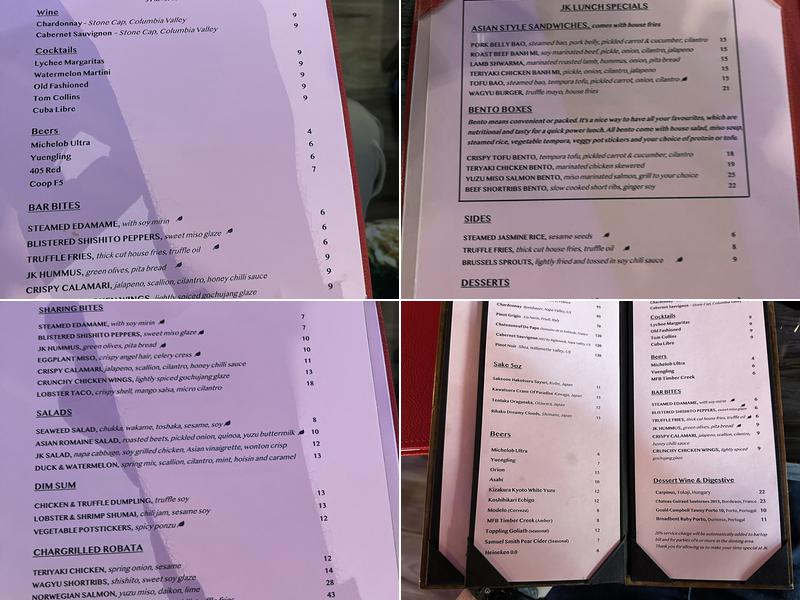 JK by Chef King Menu