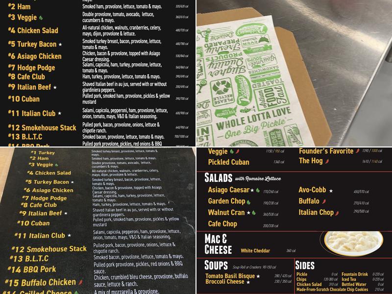 Pickleman's Olathe Menu