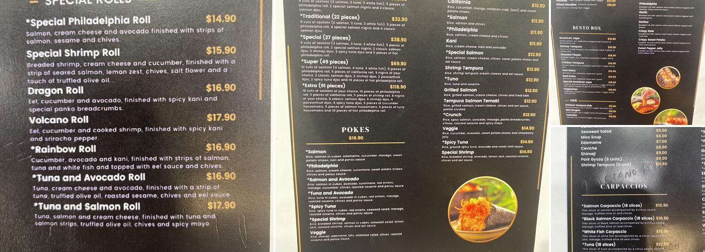 American Japa sushi Millenia Menu