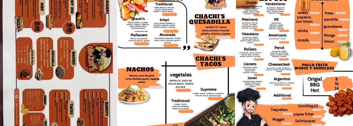 Chachis food truck Menu