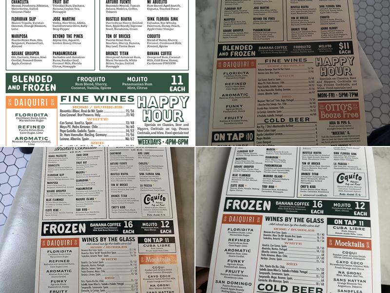 Otto’s High Dive Menu