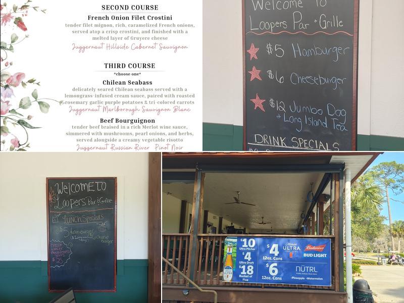 Loopers Par & Grille Menu