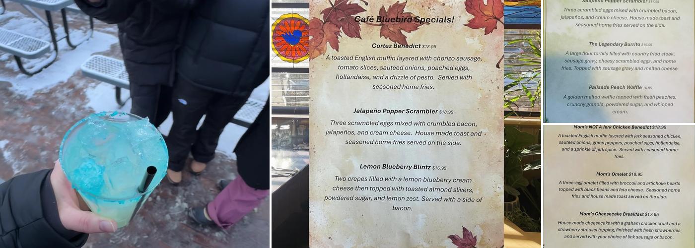 Bluebird Apres Cafe Menu