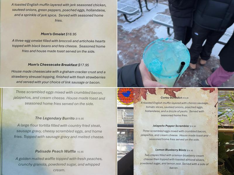 Bluebird Apres Cafe Menu