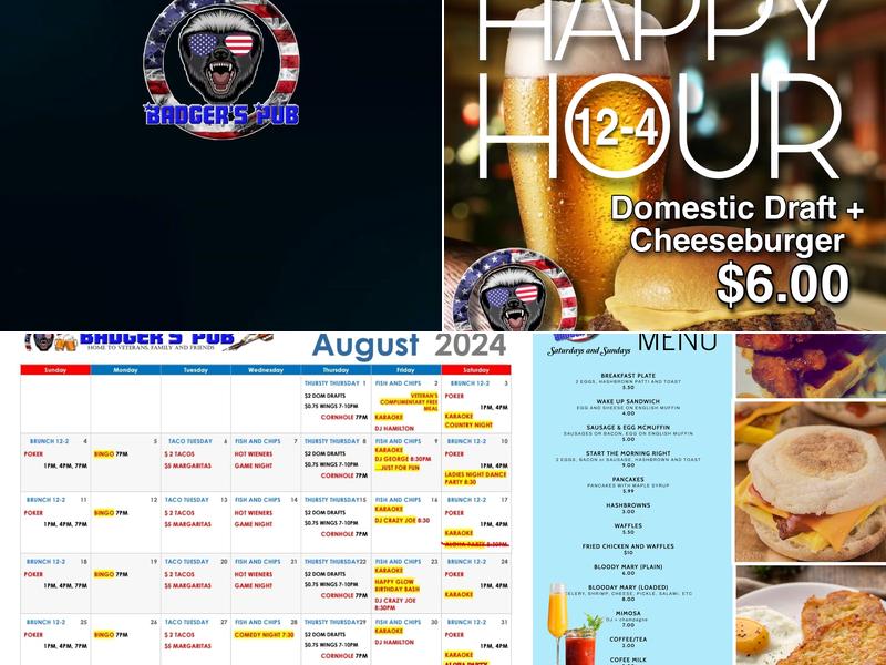 Badger's PUB Menu