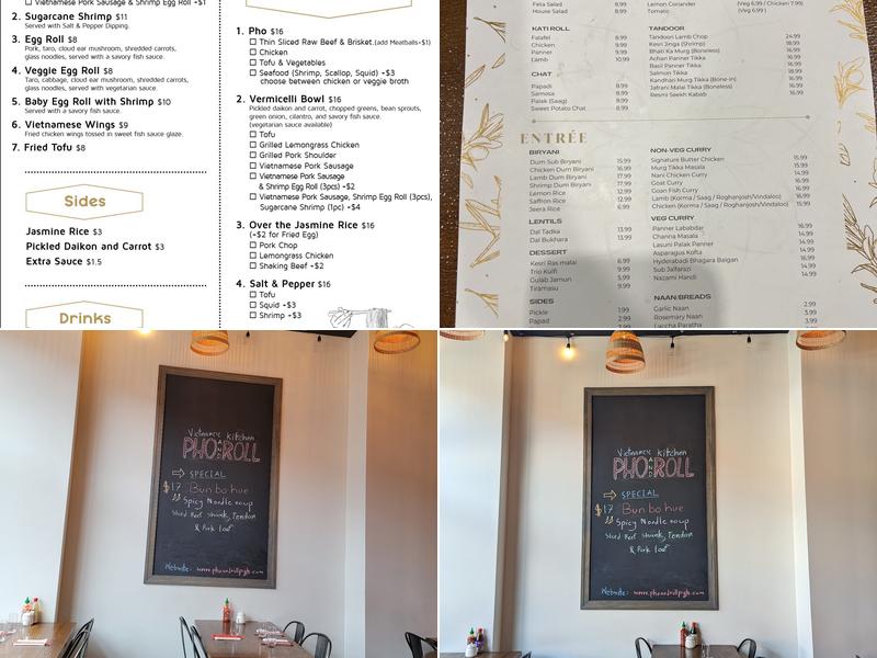 Pho and Roll Vietnamese Kitchen Menu