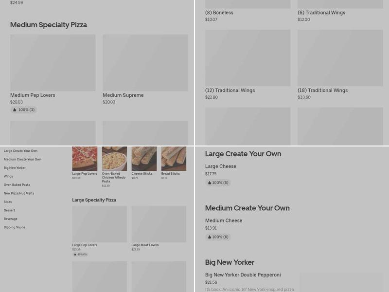 Pizza Hut Menu