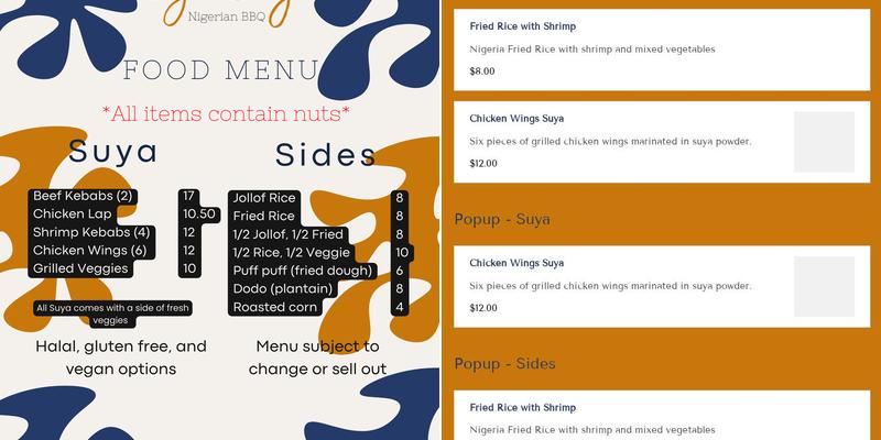 Oga Suya - Nigerian BBQ Menu