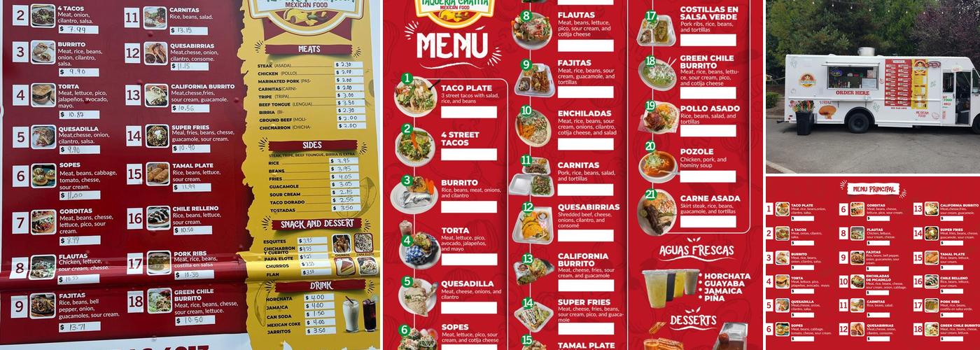 Taqueria chatita Menu