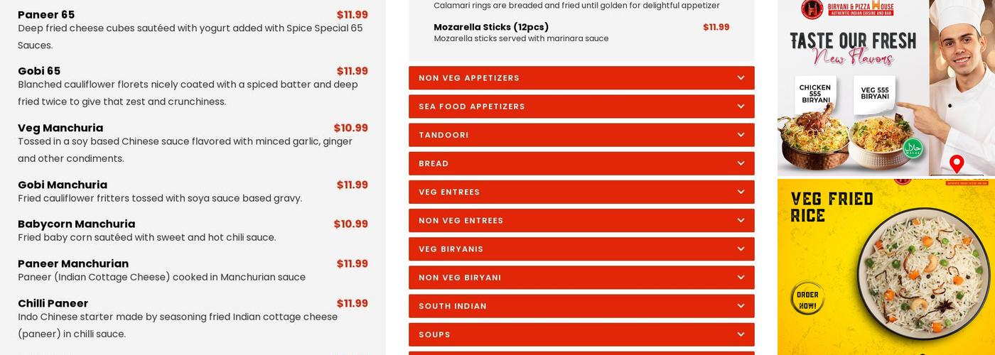 Indian Pizza Junction Menu