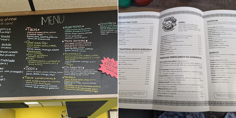 Mexican bakery pan pan bakery Menu