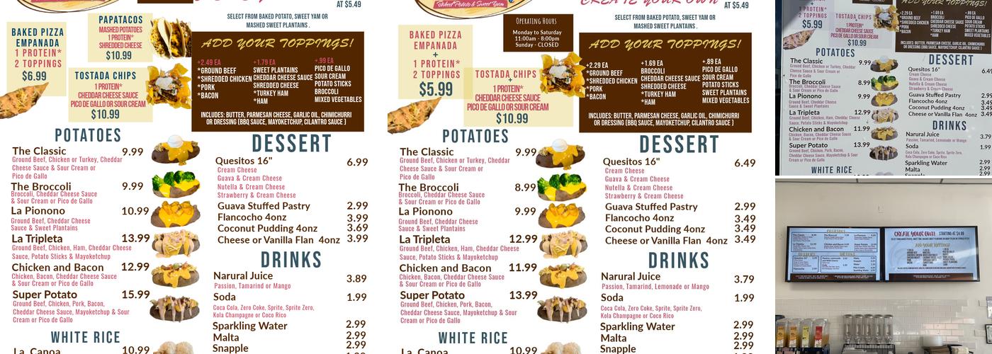 Super Potatoes Menu