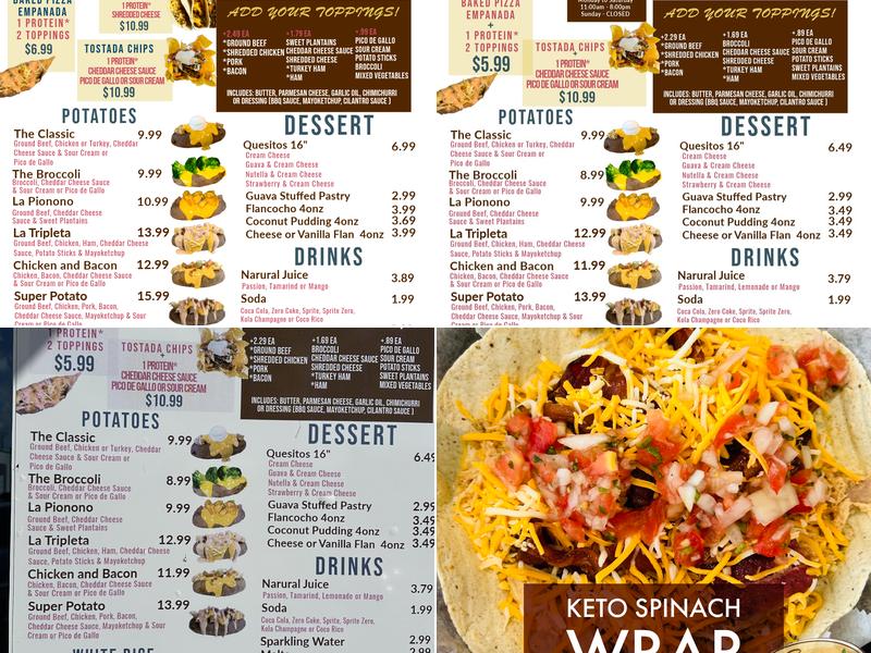 Super Potatoes Menu