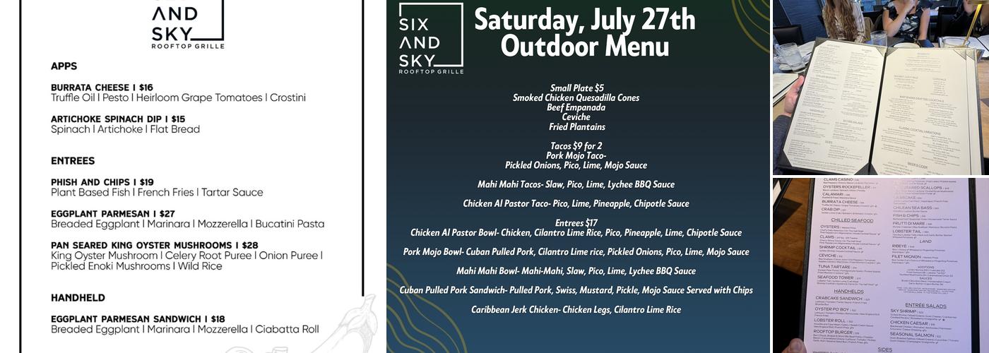 Six and Sky Rooftop Grille Menu
