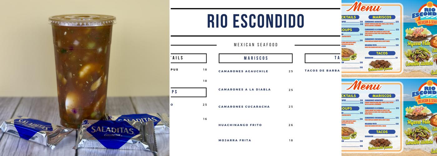 Rio escondido mexican seafood Menu
