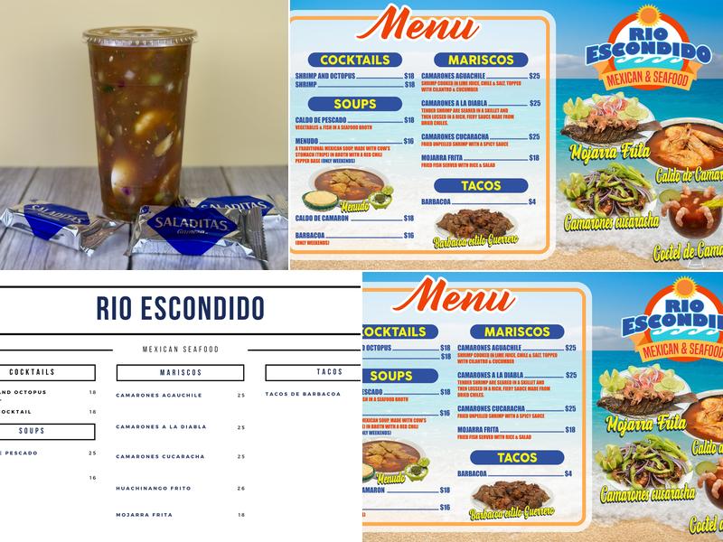 Rio escondido mexican seafood Menu
