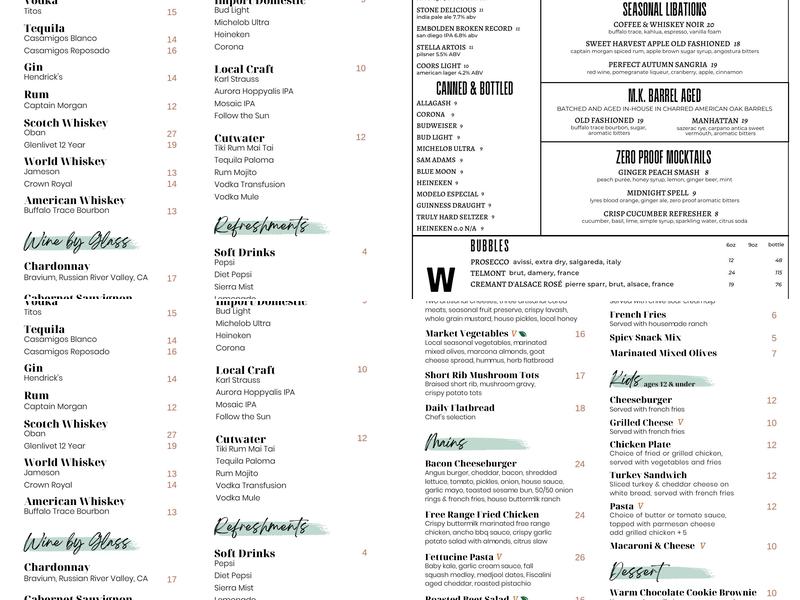 Bayside Lounge featuring Topgolf Swing Suite Menu