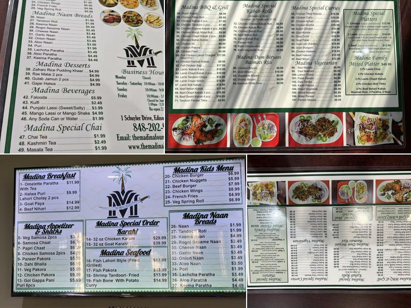 The Madina Fountain BBQ & Grill Menu