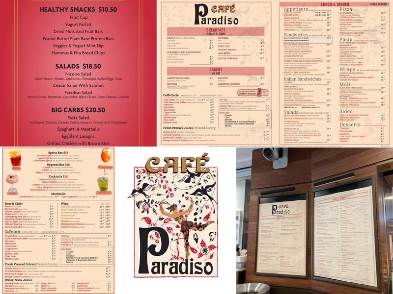 Cafe Paradiso Menu