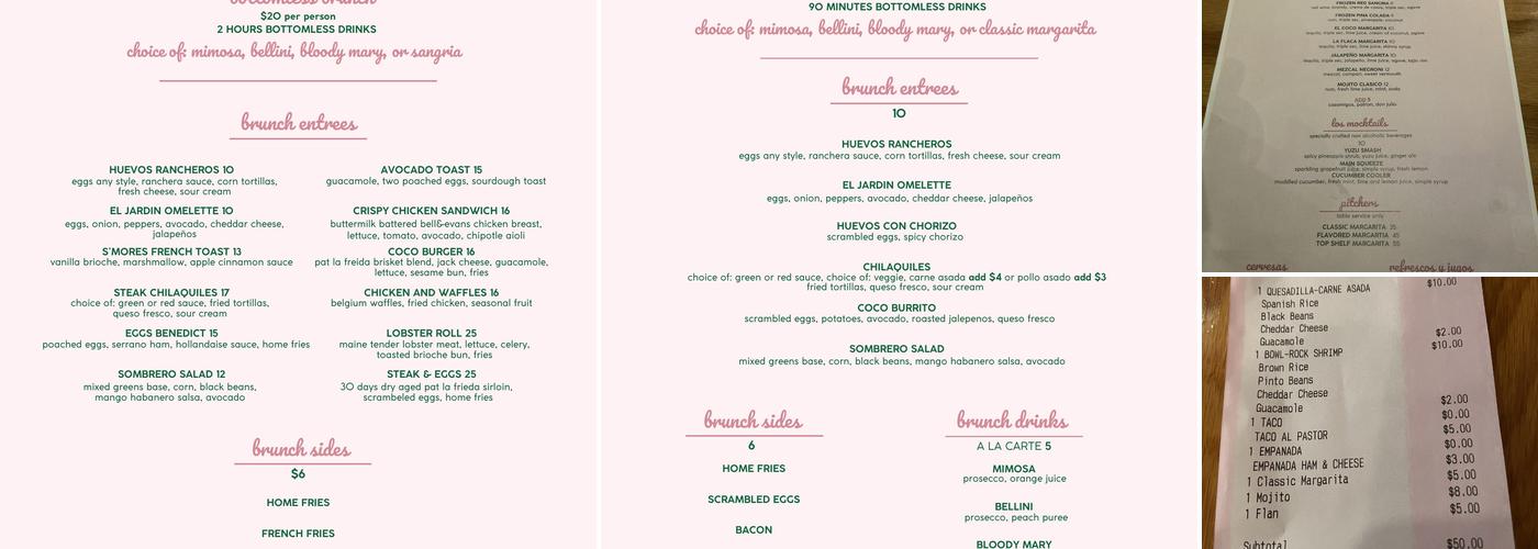 El Coco Menu