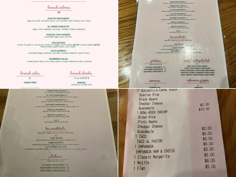 El Coco Menu