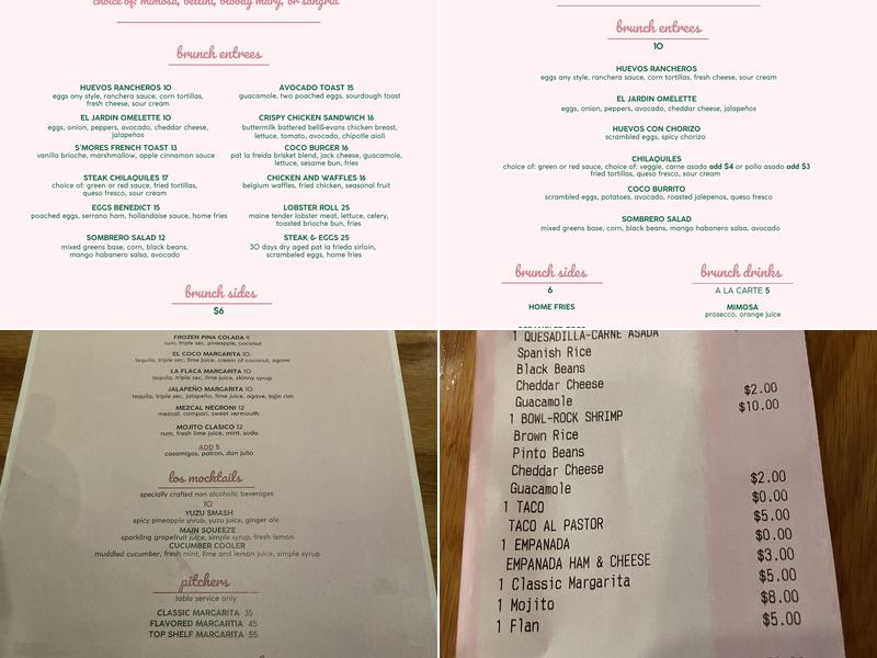 El Coco Menu