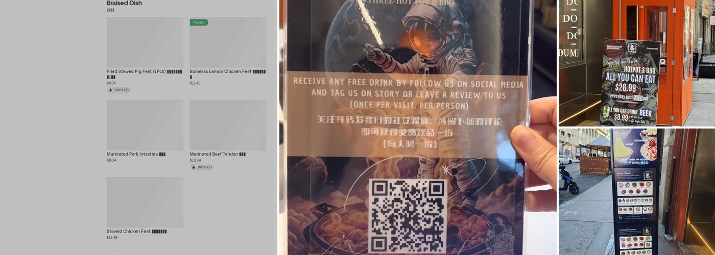 THREE-HOT-POT & BBQ Menu