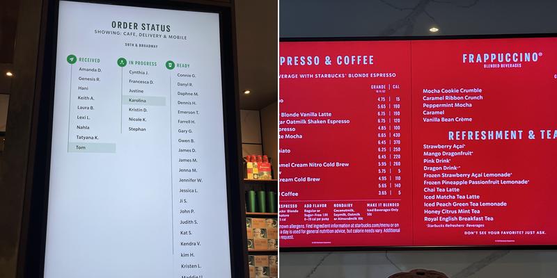 Starbucks Menu
